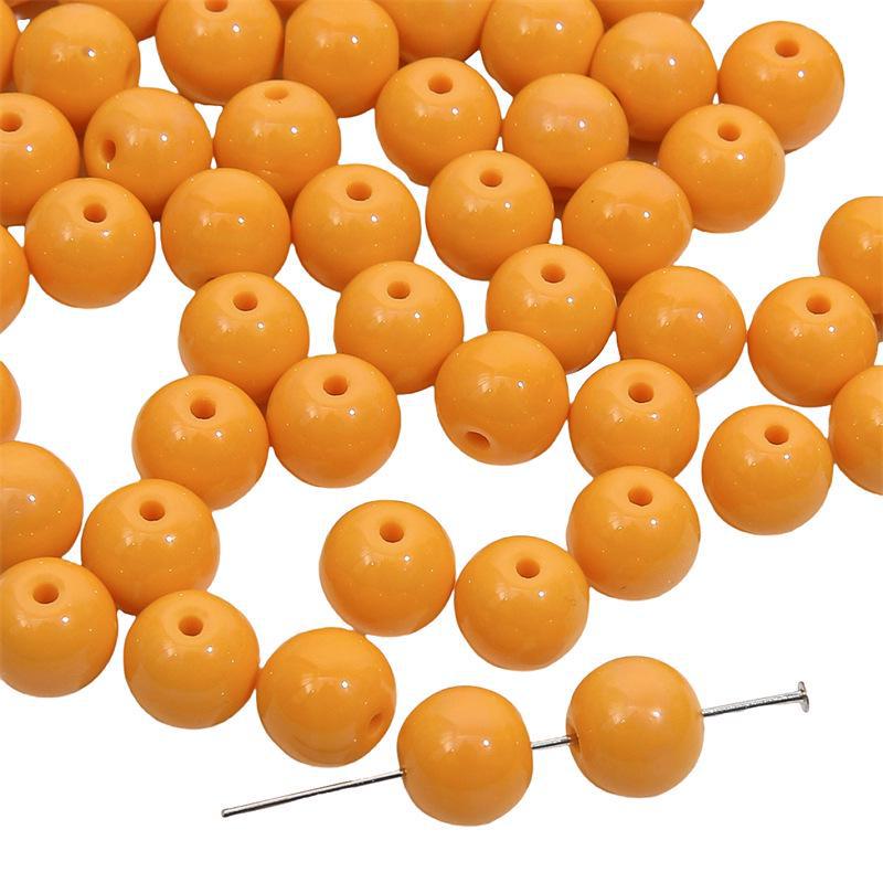 8mm Solid Color Glass Round Beads for DIY Necklace and Bracelet Jewelry Making