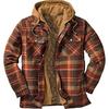 Men's Clothing European and American Autumn and Winter Thickened Cotton-padded Plaid Long-sleeved Loose Hooded Jacket