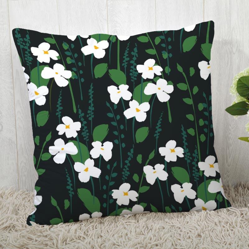 Chamomile Pillowcase Sofa Car Waist  Home Style Flower Landscape Cushion Cover