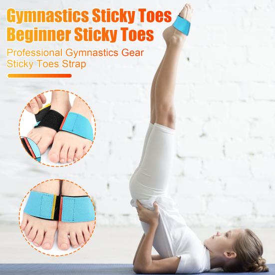 2Pcs Gymnastics Sticky Toes Adjustable Foot Band Tumbling Trainer Aid Backflip Tuck Handspring Cheerleading Training Kids Adults Ankle Strap