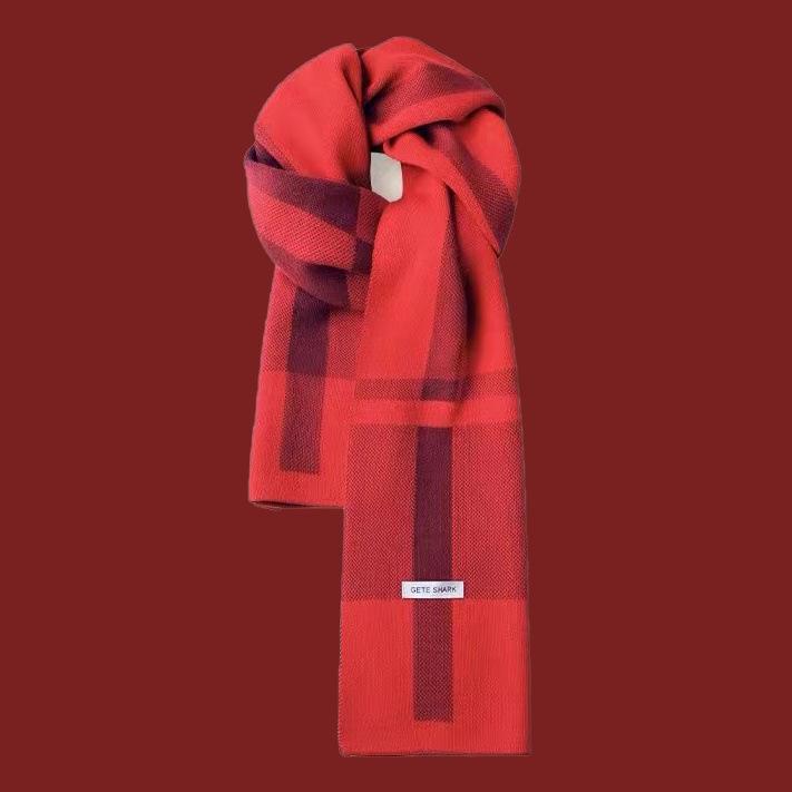 Men's Autumn/Winter Plaid Scarf: Warm Korean-Style Versatile Snood for Students and Youth