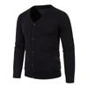 Autumn Men's Knitted Cardigan Thin V Neck Basic Elastic Slim Fit Thin Sweater Solid Color Casual Versatile Coat