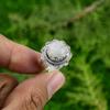 Natural Rainbow Moonstone Solitaire Adjustable Ring 925 Silver For Girls
