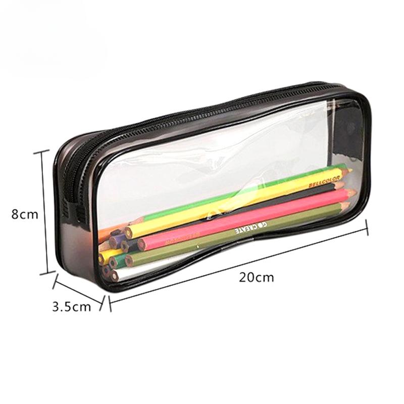 1Pc Soft Plastic Transparent Pencil Case Student Pvc Clear Pen Bag Transparent Bag Office Student Supplies