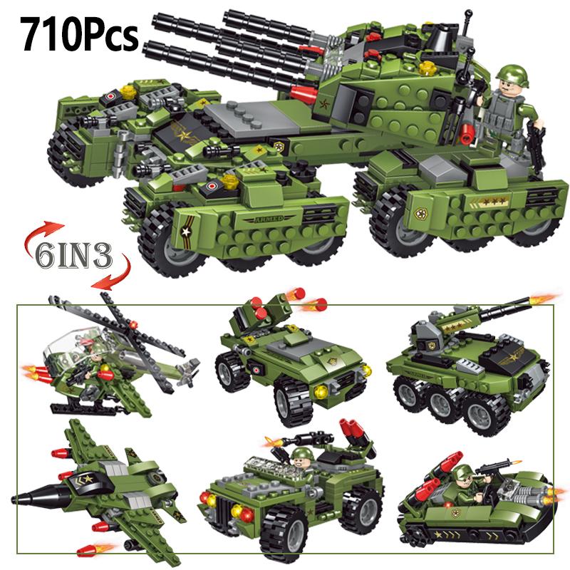 Domibro Military Building Blocks WW2 Tank Army Bricks Toys for Boys Birthday Gift