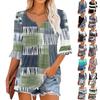 3/4 Sleeve Tops For Women Casual Ruffle V Neck T Shirts Work Blouses Dressy Tunic Tops