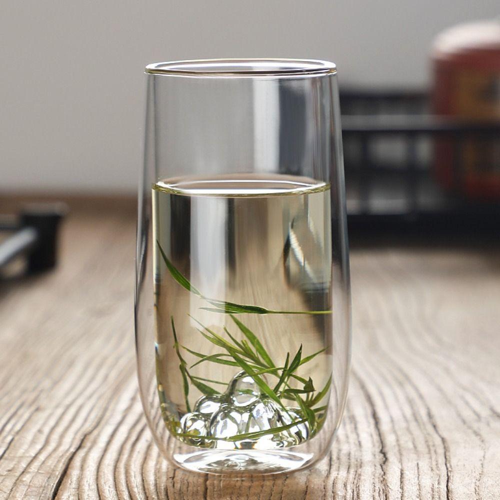 Mountain Shape Double Wall Glass Cups 300ml Coffee Cup Fashion Clear Tea Mug  Office