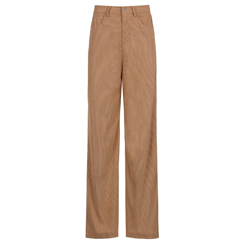 Corduroy Baggy Joggers Women Vintage Wide Leg Pants Brown Low Waist E Girl 90s Aesthetic Trousers Female Sweatpants