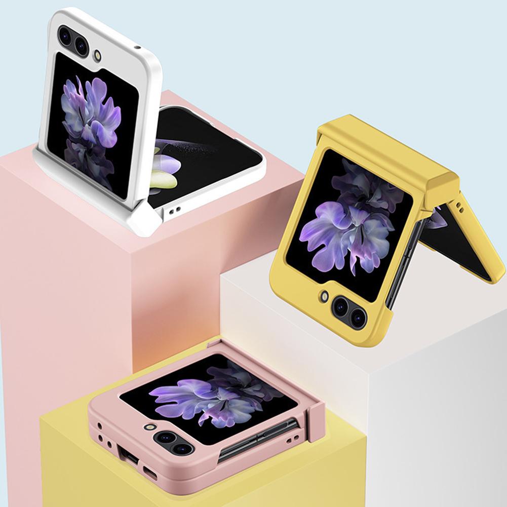 For Samsung Galaxy Z Flip 5 Solid Color Case Ultra Hard PC Shockproof Protection Shell Folding Phone Cases with Hinge Protect