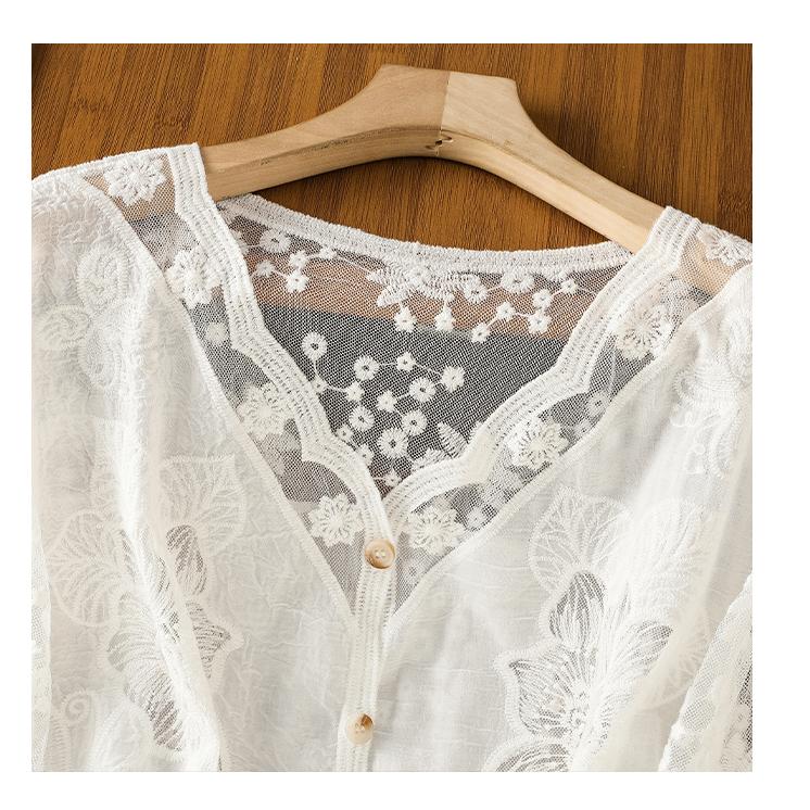 Dimanaf 2025 Summer Women Lace T-Shirt Basic New Fashion Tops Lace Tees Casual Loose Tees