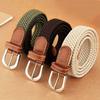 Canvas Elastic Waistband Knitted Thin Stretch Waist Belts Casual Woven Belt  Students