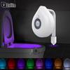 1PC Toilet Motion Sensor Light, 8 Colors Changing Sensor LED Washroom Night Light Inside Toliet Lamp, PIR Motion Activated
