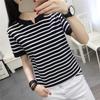 Women's Fashion Casual Summer Spring Stripe Print Short Sleeve V-Neck Blouses & Shirts