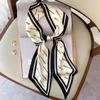 French Letters Fashionable Spring and Autumn Long Scarf for Women Thin and Narrow Korean Style Tied Hairband Temperament Scarf Small Scarf Tied Bag