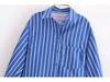 2024 Winter Women's European & American Batwing Sleeve Striped Shirt