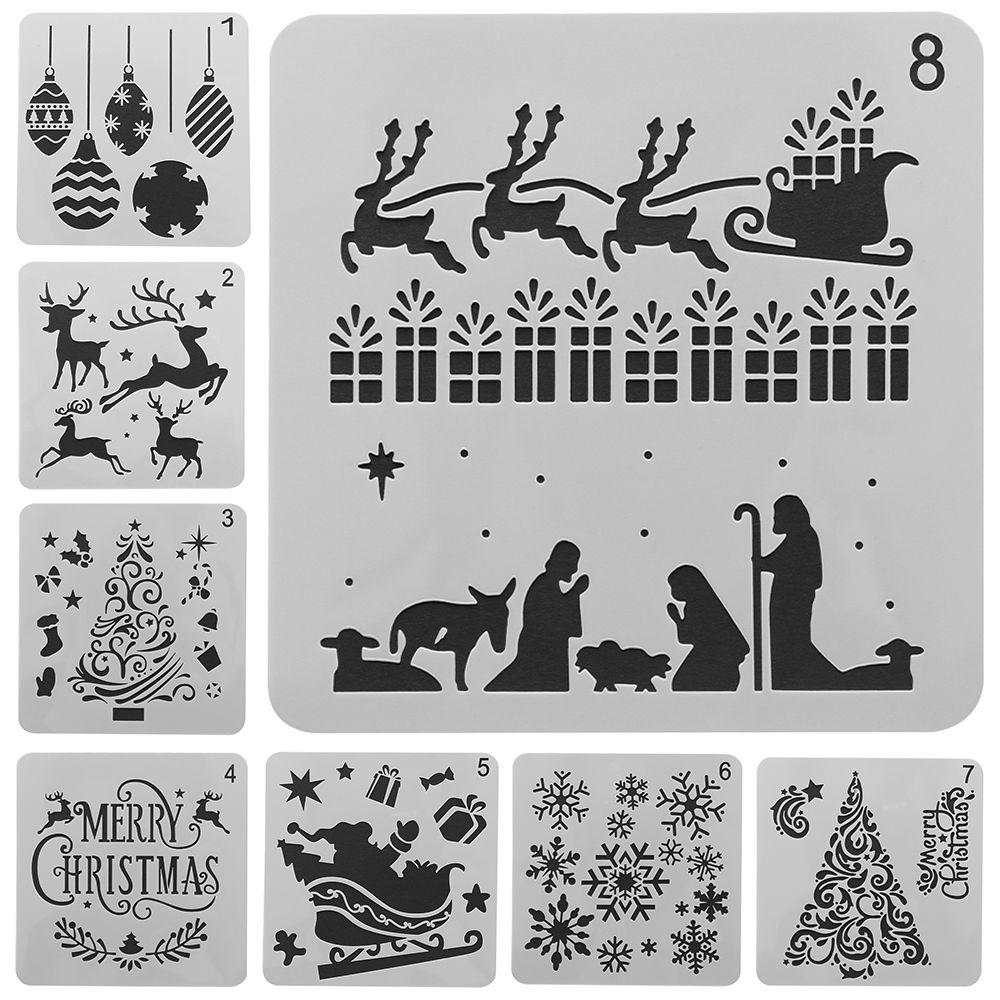 Layering Paper Card Wall Painting Scrapbooking Flower Template Embossing Christmas Hollow Stencils