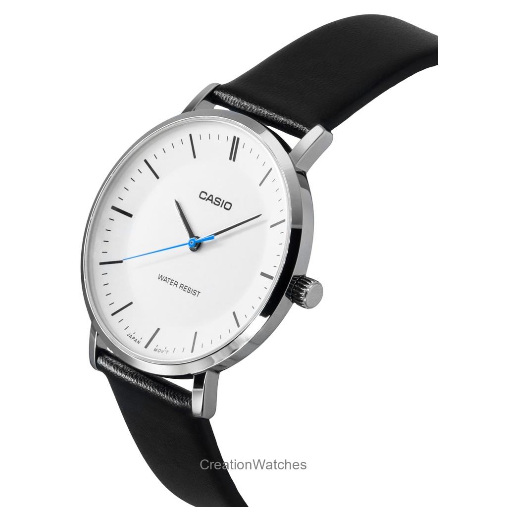 Casio Standard Analog Leather Strap White Dial Quartz MTP-VT04L-7E Men's Watch