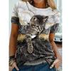 Summer 3d Pattern Printing Beautiful Women's Animal Print Short-sleeved T-shirt Casual Fashion Blouse Suitable for Daily Wear