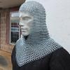 Battle Ready Chain Mail Coif Armor Medieval Inspired Renaissance Faire Costume Reenactment Zinc Plated Steel Chainmail Head Armor