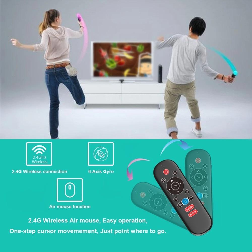 NEW W1 PLUS Air Mouse Remote Control 2.4G RF Wireless Mini Voice Control Keyboard Smart Gyroscope Keyboard Sense Anti-loss IR for Android TV Box