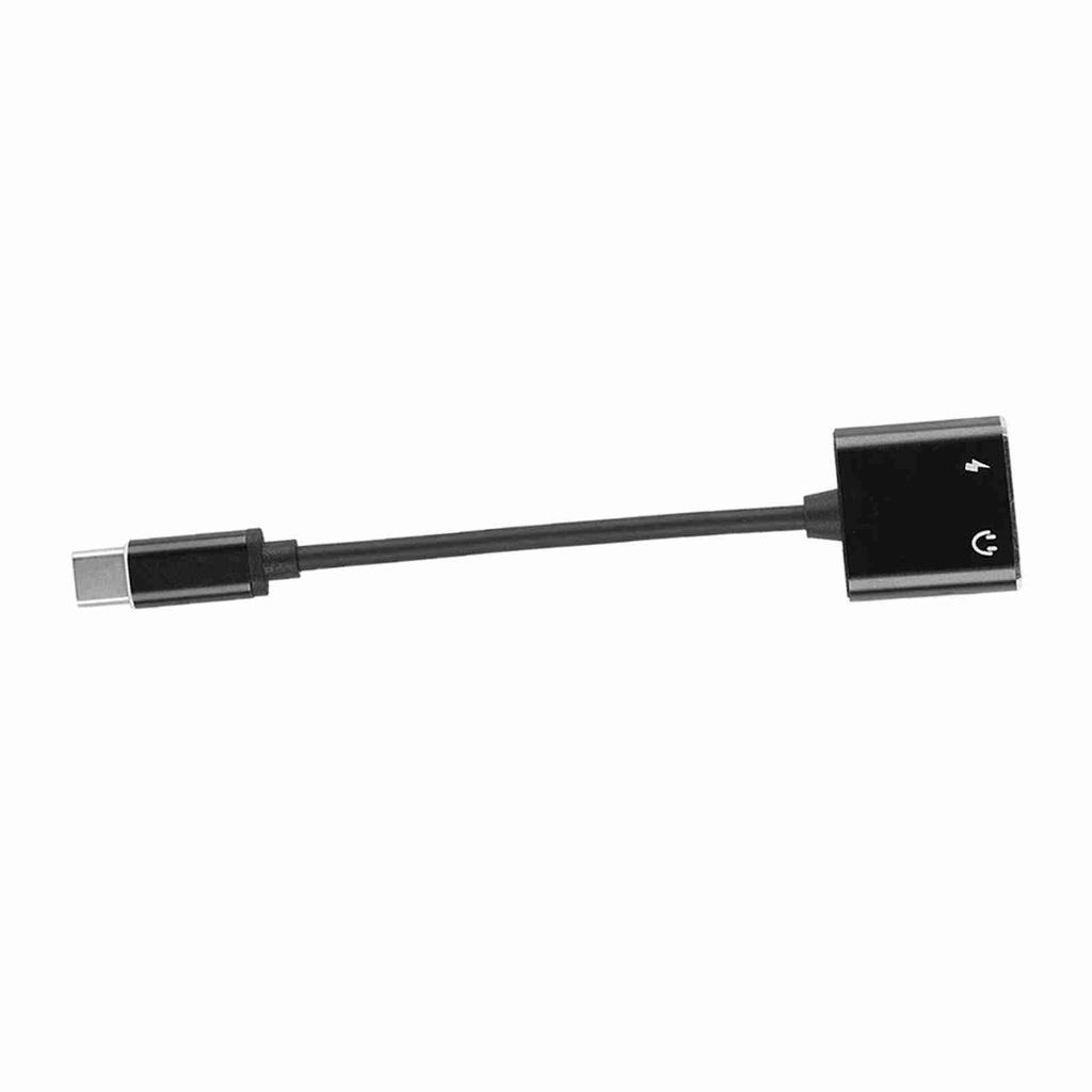 2 in 1 3.5mm Type C Audio Adapter Converter Audio Headphone Adapter (Black)