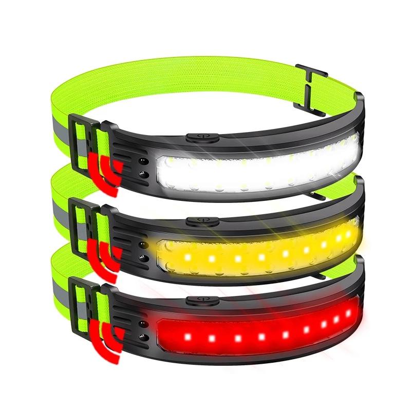 Motion Sensor Headlamp USB Rechargeable Outdoor Waterproof Headlight Powerful LED Work Light For Hiking Camping Fishing Emergency Lighting