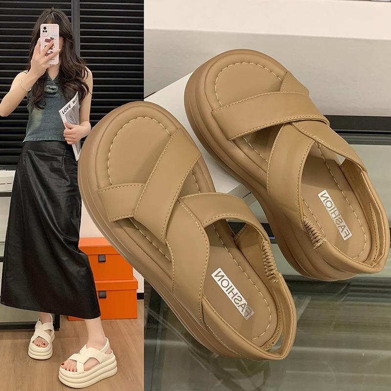 Platform Muffin Sandals Women's Small Fashion Summer New Comfortable Outside Wear Casual Sports Sandals Women's Fashion