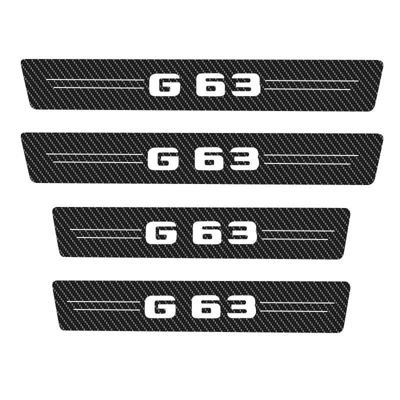 Four Carbon Fiber Scratch Protection Stickers for Car Doorsill Are Applicable To Mercedes Benz W124 W203 W204 ML Auto