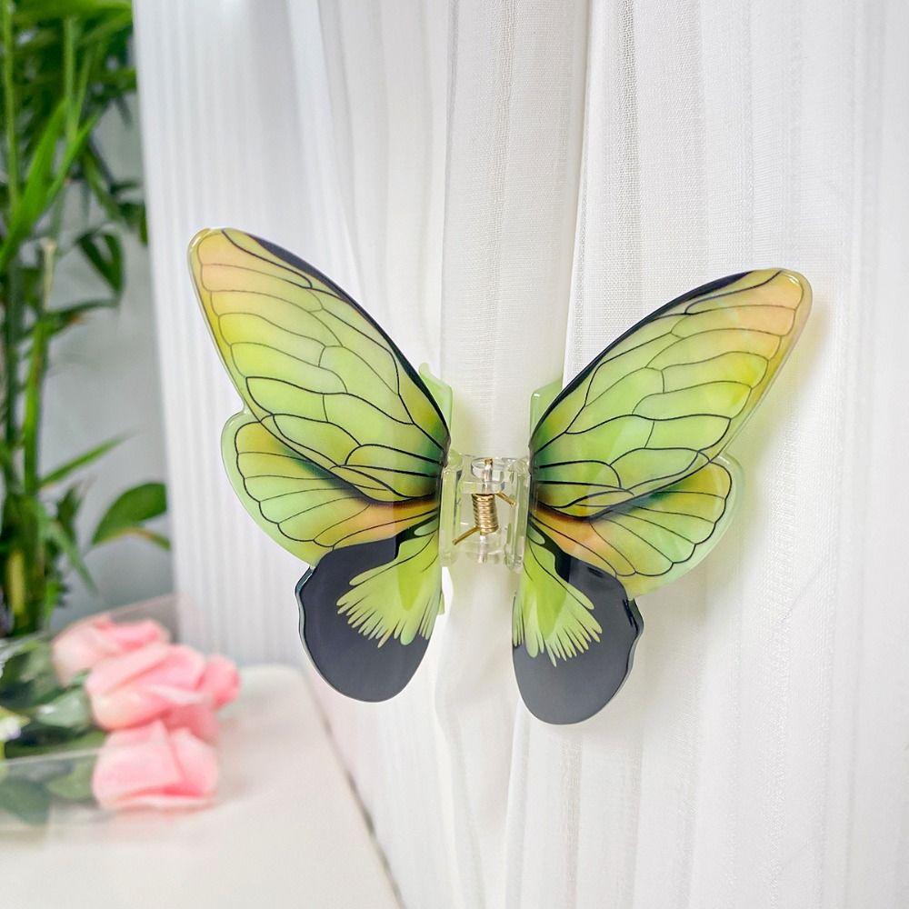 Animals Butterfly Hair Claw Printing Large Shark Clip Creative Butterfly Hair Clip  Female