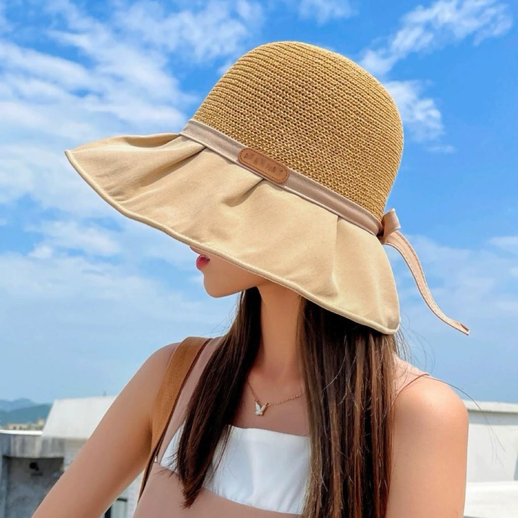 Large Brim Sun Hat, Bucket Hat, Women's Sun Hat, Face-slimming Foldable Sun Hat, Versatile Travel