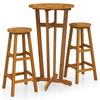 VidaXL Ensemble de Bar 3 pcs, Table et Chaises de Bistrot, Meubles d'Extérieur Jardin Terrasse Patio Arrière-Cour, Bois 319699