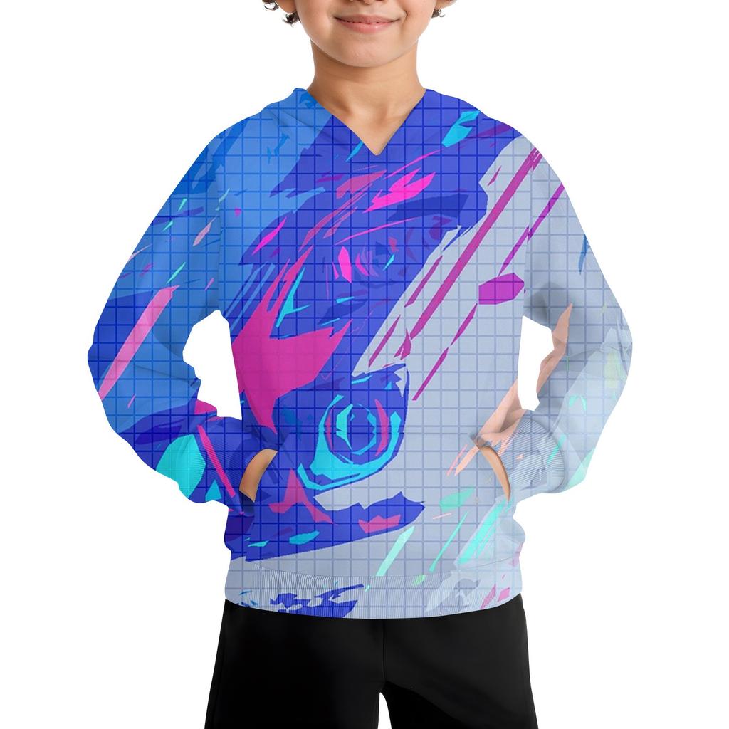 Boys Casual Fashion Long Sleeve Hooded Pocket Sweatshirt