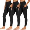 Pocket Women's Yoga Leggings Soft Belly-slimming High-elasticity Opaque Slim-fit Black High-waisted Yoga Leggings