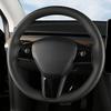 For Tesla Model 3 Model Y 2023 2022  3Pcs Car Interior Accessories Steering Wheel Decor Stickers Carbon Fiber Trim