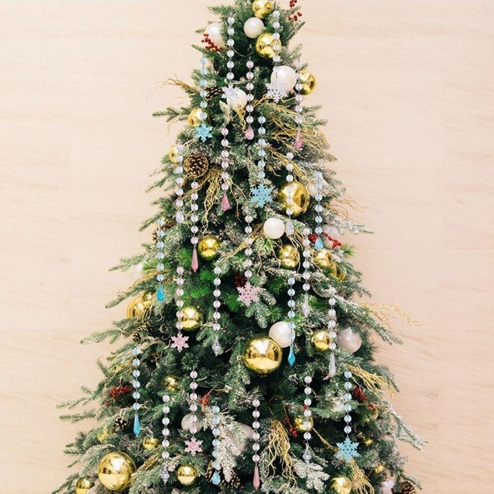 6pcs/set Transparent Acrylic Ice Pendants Sparkling Christmas Tree Hanging Festival Favors