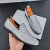 New Fashion Gold Silver Loafers Men Pointed Charm Sequin Casual Shoes Wedding Dress Homecoming Footwear Zapatos Hombre