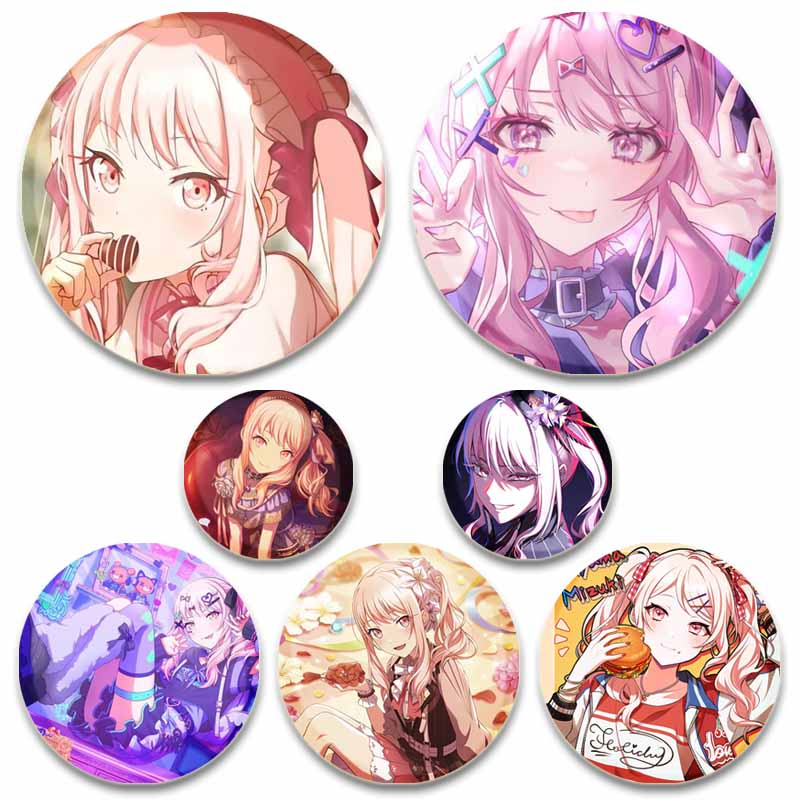 32/44/58mm Cute Project SEKAI Anime Pins Akiyama Mizuki Tinplate Badge DIY Custom Cartoon Girl Brooch Pin for Hat Bag Fans Collection Gifts