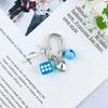 Cute Colorful Dice Love Bow Keychain Pendant Colorful Keychain Exquisite Resin Backpack Decoration Accessories Gifts