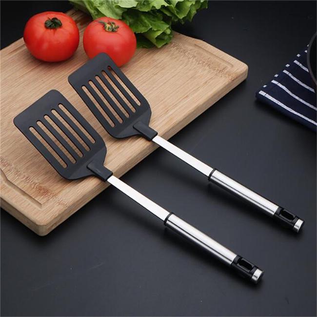 Stainless Steel Pancake Fried Steak Shovel with Oil Leakage Function PP Handle Kitchen Cooking Tools