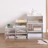 Desktop Transparent Storage Box Drawer Type Office File Storage Box Bedroom Study Stack Combination Portable Storage Cabinet