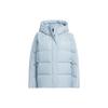 Logo Print Three-Stripe Zip-Up Hooded Down Jacket Women Outerwear Miracle-Blue IT8718