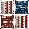 New Independence Day Pillow Five-pointed Star Text Printed Home Decoration Supplies Linen Pillow Case