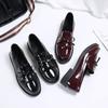 Leather Loafers Women's Black Patent Platform Slip On Shoes for Women Spring Autumn Casual Bowknot Flats Shoes
