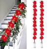 2m 10 LED Christmas Poinsettia Flowers Decorations Garland String Lights Xmas Tree Ornaments Christmas Indoor Outdoor Home Decor ARI