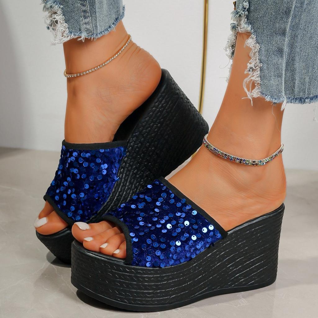 Women Slippers New Summer Sandals Wedges Platform Beach Slippers Trend High Heels Ladies Shoes Pumps Thick Slides Women