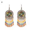 1 Pair Classic Hook Earrings Beads Ethnic Style Tassel Charm