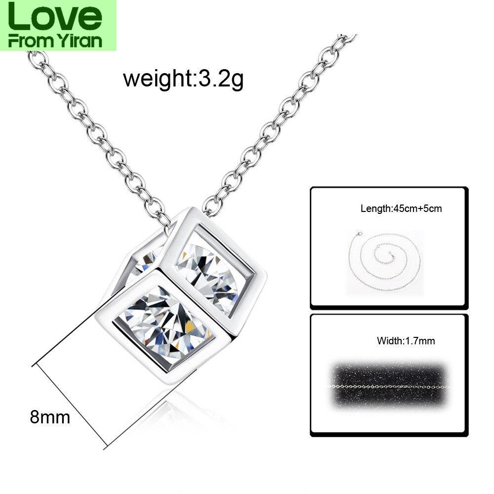 Sale Water Cubic Zircon Necklace Rubik 'S Cube Pendant Necklace For Ladies Party Birthday Present