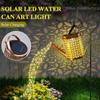 LED Solar Shower Water Flow Waterfall Light Waterproof Outdoor Garden Ground Plug Hanging Light Courtyard Christmas Decoration Lawn Landscape Light