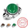925 Sterling Silver Ring Women Gemstone Handmade Jewelry Christmas Gift Dragon Blood Jasper Garnet In Limestone Kiwi Quartz Costume
