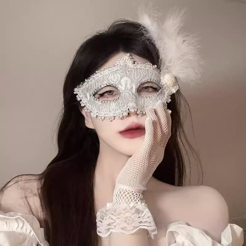 Halloween Black Flower Mask Masquerade Party Lace Half Face Mask Eye Mask Makeup Night Mask